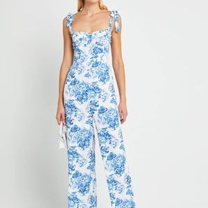 Blue toile jumpsuit